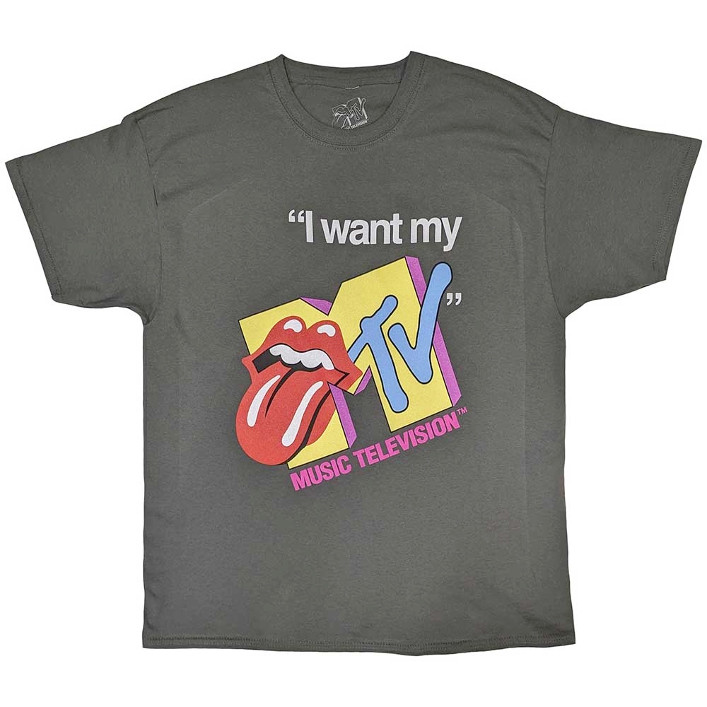 MTV - Rolling Stones I Want My MTV Tshirt Homme - Gris